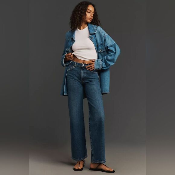 Agolde Harper Straight Leg Stretch Denim Jeans In Fix NWT - Picture 1 of 13